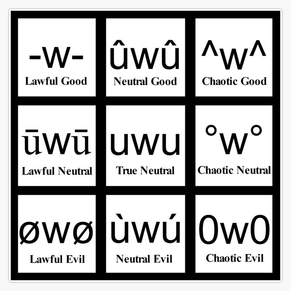 The Alignment System - Uwu Sticker Vinyl Bumper Sticker Decal Waterproof 5" - Product Image