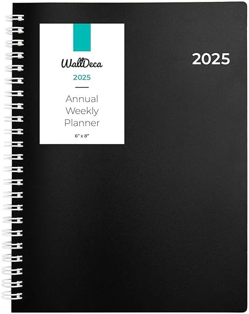 WallDeca 2026 Planner, Agenda Planner With Weekly And Monthly View, Daily Agenda Book And Yearly Planners Calendar Book, Spiral Bound With Tabs, Notes, Goals And Holidays (8 x 6 in) - Product Image
