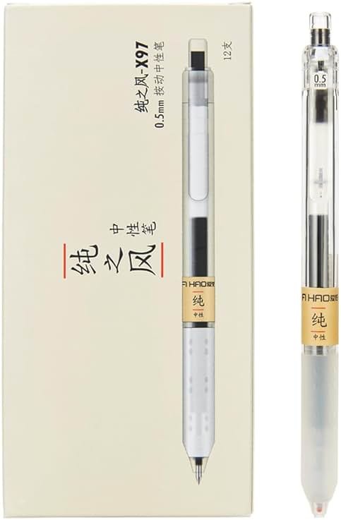 czxwyst X97 Retractable Gel Ink Pens 0.5mm Fine Point (Black Color 12-Pack) - Product Image
