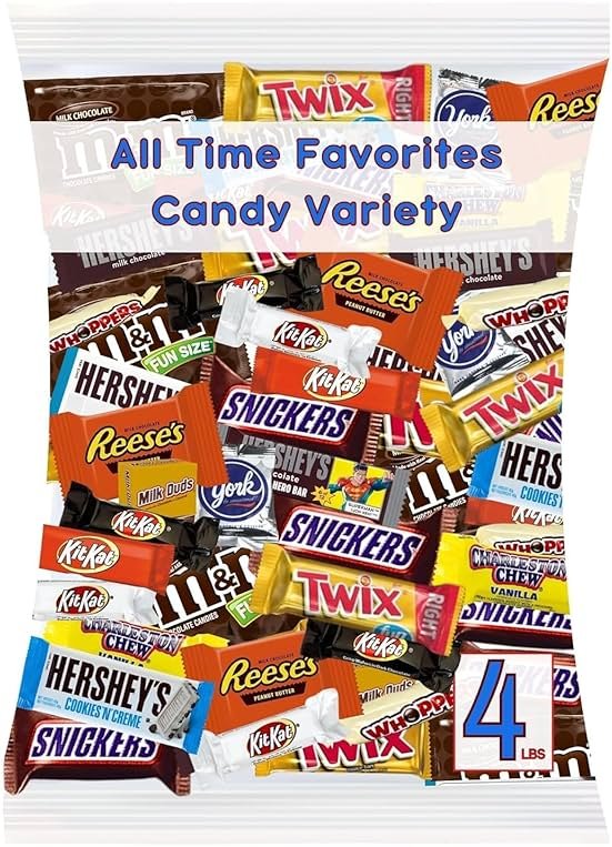ULTIMATE Assorted CHOCOLATE Candy Mix! (4 Lbs.) Fun Mega Variety! Individually Wrapped Minis, Bulk, FRESH & DELICIOUS Fun Size Assortment, Great for Easter Baskets & Egg Hunts, Home & Office Candy Bowls, Parties, Parades & Piñatas!. - Product Image