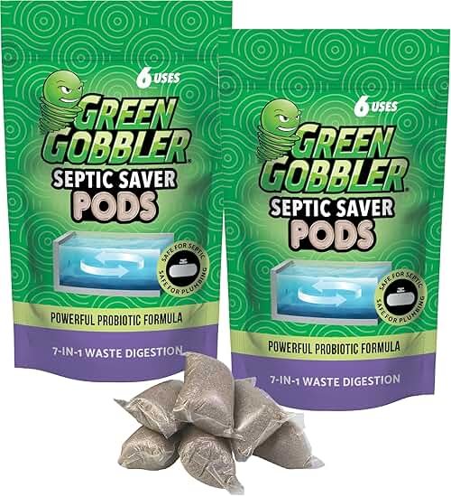 Green Gobbler Septic Tank Treatment Packets, 12 Month Supply - Powerful Natural Bacterial & Enzymes to Prevent Costly Septic Issues, Back-Ups, Foul Odor - Product Image