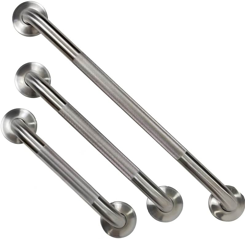 Vive Shower Bars for Elderly - Grab Bar Bathroom Antislip Handrail for Seniors, Elderly Assistance Product, Heavy Duty Shower Handles, Handicap, Stainless Steel, Multipurpose, 440 lbs - Product Image