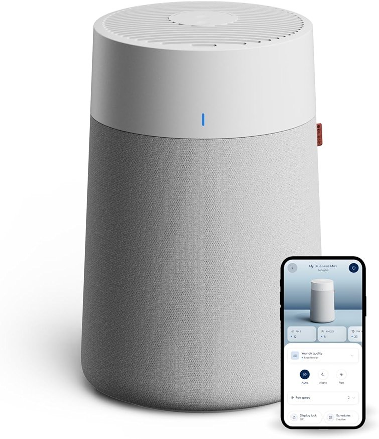 BLUEAIR Blue Pure 511i Max Smart Air Purifier for Bedroom & Small Rooms up to 1,138 Sq Ft, HEPASilent Air Cleaner for Pets, Allergies, Smoke & Dust, Quiet WiFi Air Purifier with Auto Mode - Product Image
