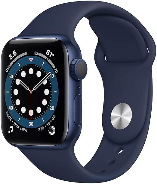 Apple Watch Series 6 (GPS, 40mm) - Blue Aluminum Case with Deep Navy Sport Band (Renewed) - Product Image