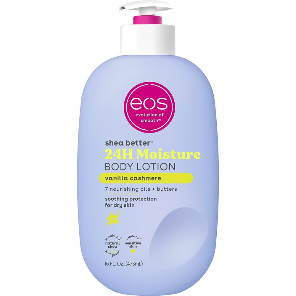 eos Shea Better Body Lotion Vanilla Cashmere, 24-Hour Moisture Skin Care, Lightweight & Non-Greasy, Natural Shea, Vegan, Vanilla Body Lotion, 16 fl oz - Product Image