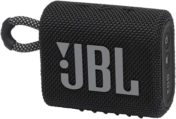 JBL Go 3 - Portable Mini Bluetooth Speaker, big audio and punchy bass, IP67 waterproof and dustproof, 5 hours of playtime, speaker for home, outdoor and travel (Black) - Product Image