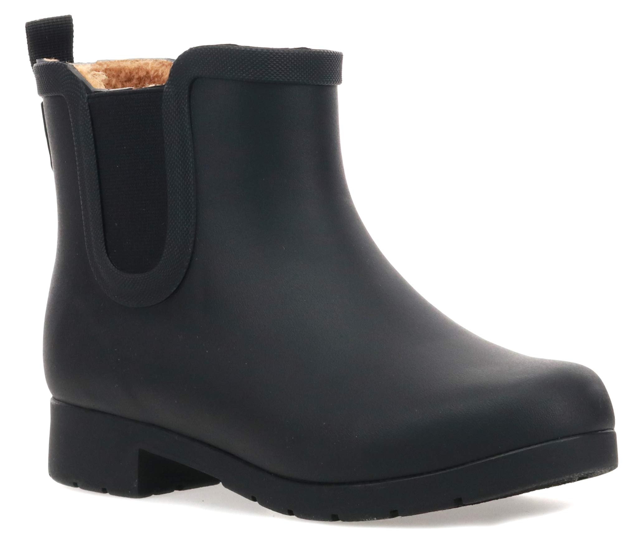 Chooka Women’s Waterproof Chelsea Bootie – Plush Lined, Slip-On Rain Ankle Boots - Product Image