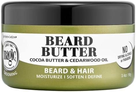 SoftSheen-Carson Magic Men's Grooming Conditioning Beard Butter With Cocoa Butter and Cedarwood Oil, Moisturizes, Softens and Define With No Drying Alcohol, 3.5 ounces - Product Image