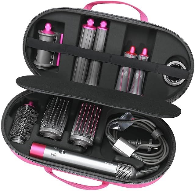 RLSOCO Travel Case for Dyson Airwrap Complete Long/Complete Styler HS08 HS05 HS01,NOT for Dyson Airwrap i.d. - Fits 4pcs Long Barrels or Short Barrels - Pink (Case Only,Hair Styler is not Included) - Product Image