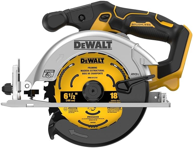 DEWALT 20V MAX* 6-1/2 in. Brushless Cordless Circular Saw, Tool Only (DCS565B) - Product Image