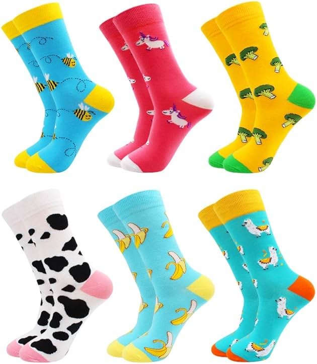 TOEJYJ Women Fun Socks， Colorful Crazy Cool Funny Socks， Pattern Funky Novelty Socks Size 9-11 - Product Image