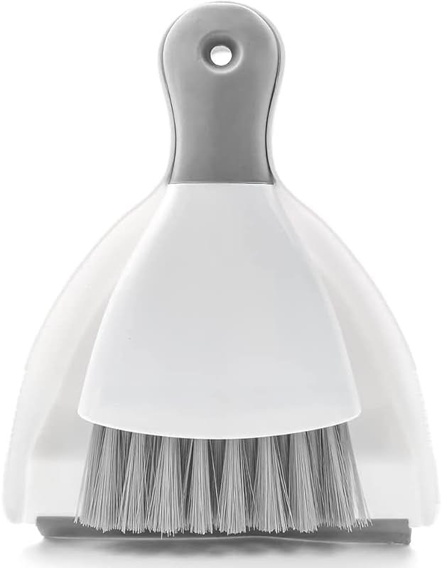Dust pan Broom Brush Dustpan - Dustpan and Brush Set,Mini dust Pans with Brush,Dust Pan and Brush Set for Table, Key Board, Cat, Dog and Other Pets, Dust Pan Brush Nesting Tiny Cleaning Broom（Gray） - Product Image