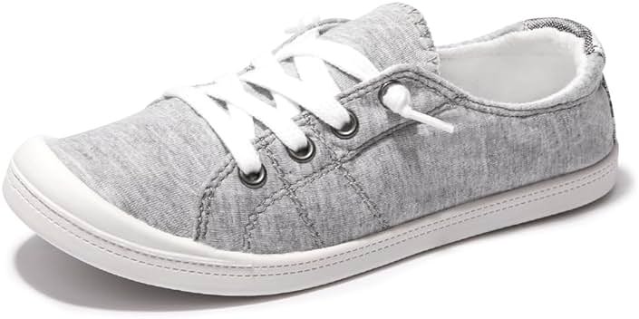 Women's Slip On Canvas Sneaker Low Top Casual Walking Shoes Classic Comfort Flat Fashion Sneakers - Product Image