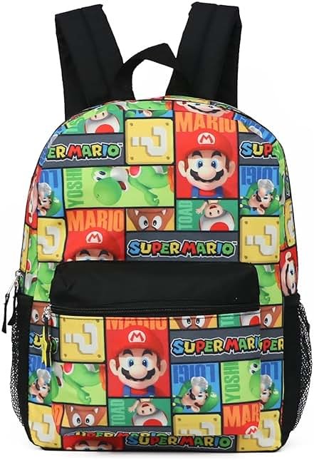 Super Mario 16" Allover Print Character School Backpack - Product Image