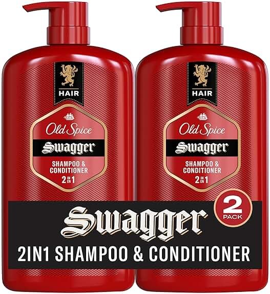 Old Spice Mens 2-in-1 Shampoo and Conditioner Set, Swagger, Cedarwood Lime Scent, For All Hair Types, Healthier, Fuller, More Moisturized Looking Hair, Barbershop Quality, 29.2 fl oz Each, Twin Pack - Product Image
