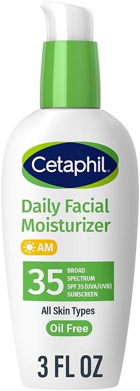 Cetaphil Face Moisturizer, Daily Oil Free Facial Moisturizer with SPF 35, For Dry or Oily Combination Sensitive Skin, Fragrance Free Face Lotion - Product Image