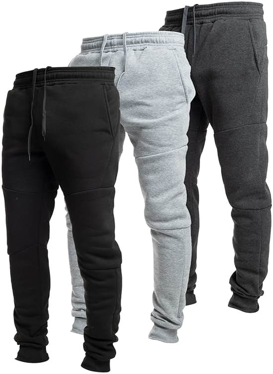 Ultra Performance 3 Pack Fleece Active Tech Joggers for Men, Mens Sweatpants with Zipper Pockets - Product Image