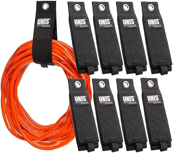 8 Pack Heavy Duty Large 13-inch Extension Cord Storage Extendable Cable Ties Strap Loop Hanger Organizer for Cable, Hose, Power Cord, and Rope - Product Image