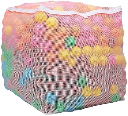 Amazon Basics BPA Free Ball Pit Balls with Storage Bag, Crush-Proof Plastic for Toddlers Kids 12+ Months Play, 6 Bright Colors, Pack of 1000 - Product Image