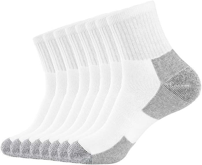 WANDER Men's Athletic Ankle Socks 3/8 Pairs Thick Cushion Running Socks for Men&Women Cotton Socks 6-9/9-12/12-15 - Product Image