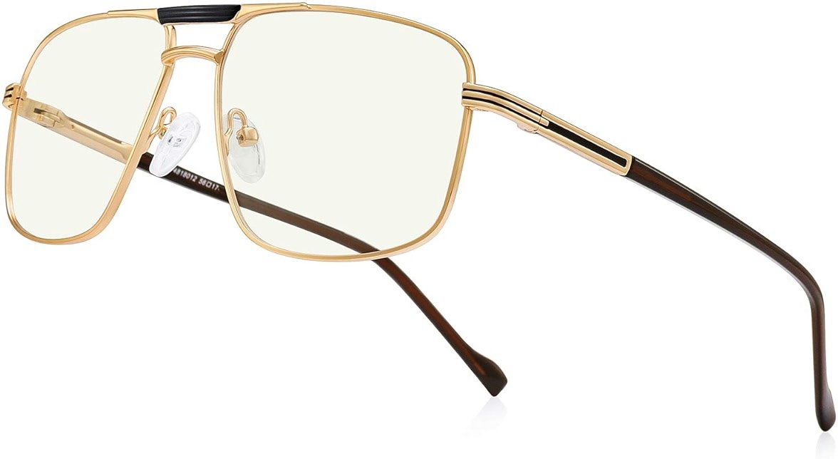 RB.Pilot Reading Glasses for Men Square Double Bridge Blue Light Blocking Computer Readers - Product Image