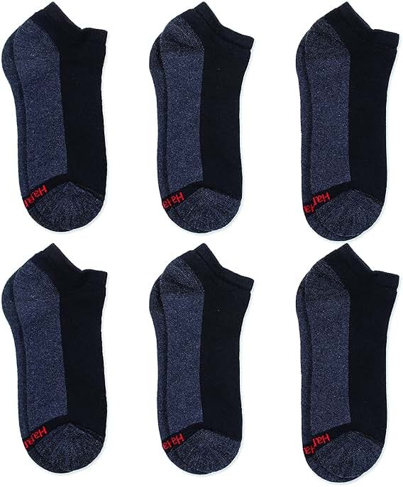 Hanes Men’s Max Cushion Low Cut Socks, 6, 8, and 12 Pair Pack, White and Black - Product Image