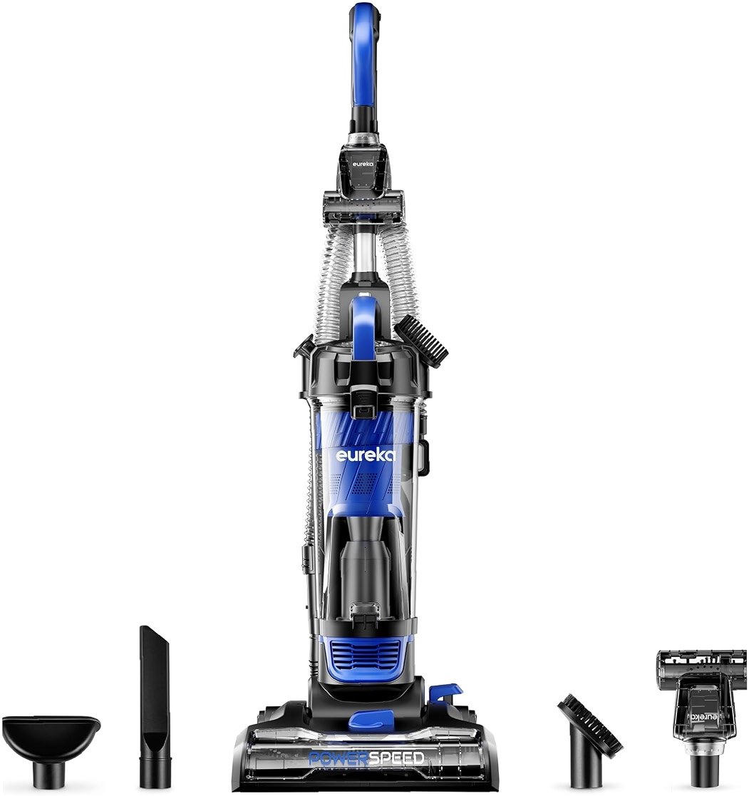 Eureka Lightweight Powerful Upright Vacuum Cleaner for Carpet and Hard Floor, PowerSpeed, New Model,Blue,black/New Model - Product Image