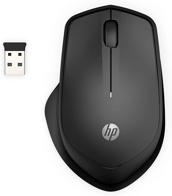 HP 280 Silent Wireless Mouse - Ergonomic, Right-Handed Design - 2.4GHz USB Wireless Connection - Multi-Surface Technology, 1600 DPI Optical Sensor - Win, Chrome, Mac OS - Up to 18-Month Battery Life - Product Image