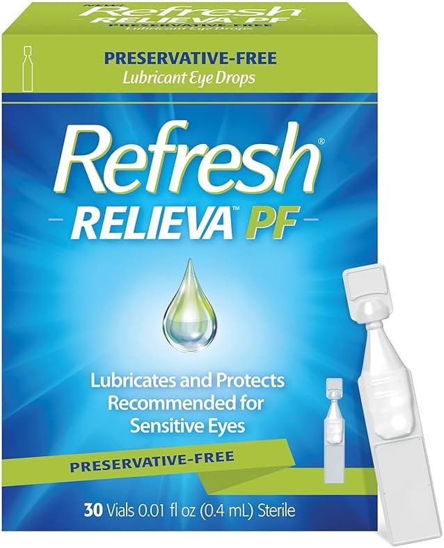 Refresh Relieva PF Lubricant Eye Drops for Dry Eyes, Preservative-Free, 0.01 Fl Oz Single-Use Containers, 30 Count - Product Image