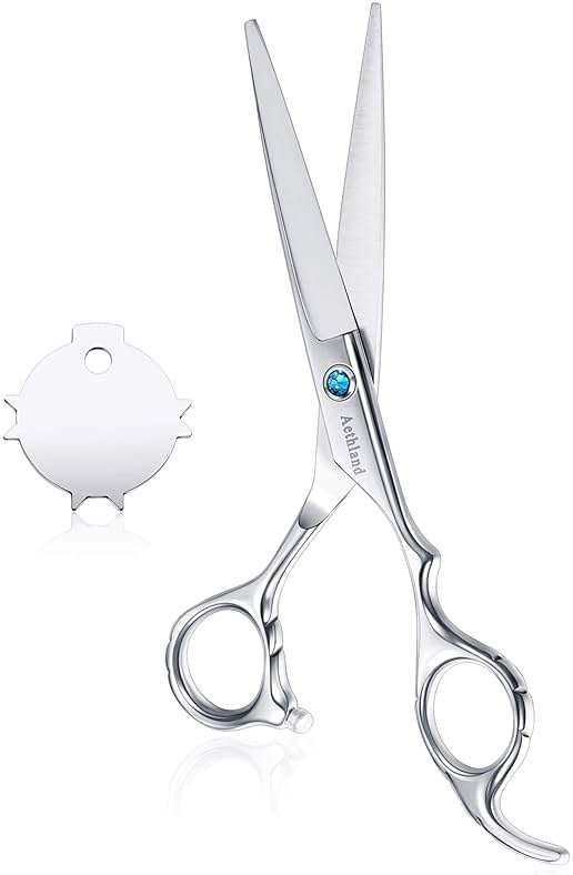 Hair Cutting Scissors, Aethland Japanese 9CR Stainless Steel Professional Barber Hairdressing Shears (Trimming Shaping Grooming Shears) for Men Women Pets Home Salon Barber Haircut Kit, 6.5" - Product Image