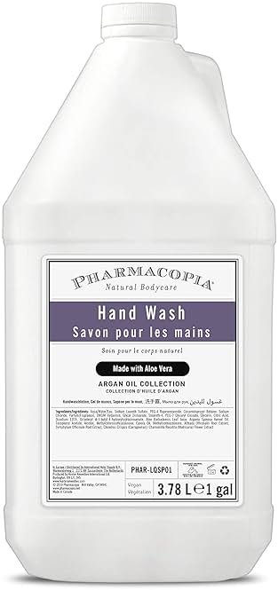 Pharmacopia Hotel Collection Argan Oil Hand Wash - Moisturizing Hand Soap with Natural and Organic Ingrediens - Vegan, Cruelty-Free Liquid Soap Refill - No Parabens, 128 oz - Product Image