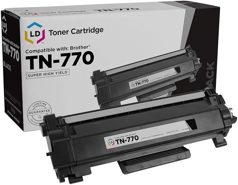 LD Products Compatible Toner Cartridge Replacements for Brother TN770 TN-770 TN760 TN-760 TN730 TN-730 Super High Yield (Black) for HL-L2370DW, MFC-L2730DW, MFC-L2750DW, MFC-L2750DW XL - Product Image