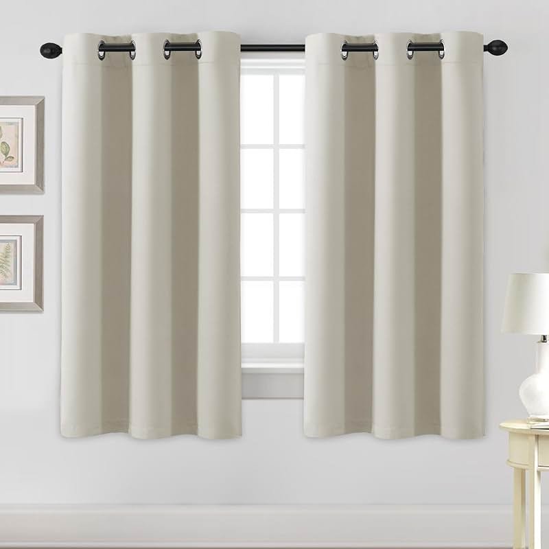 H.VERSAILTEX Blackout Curtains for Bedroom Thermal Insulated Room Darkening Living Room Curtains 63 Inch Long Grommet Privacy Protection Window Curtain Panels/Drapes for Nursery,2 Panels,Ivory/Cream - Product Image