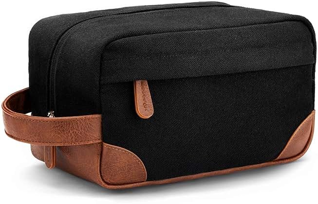 Vorspack Travel Toiletry Bag - Hanging Toiletry Bag for Men Water Resistant Canvas Shaving Bag with Large Capacity for Travel - Black - Product Image