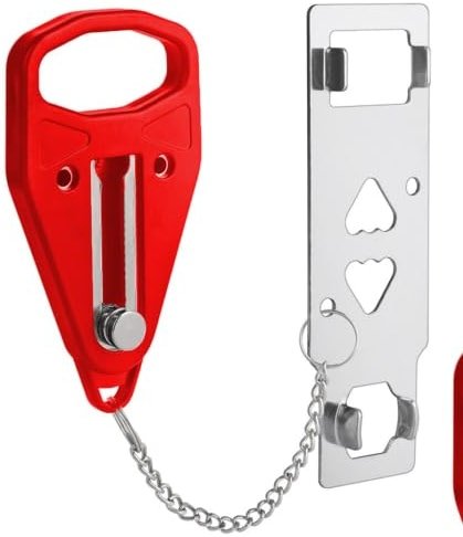 Portable Door Lock for Travel, Door Lock Self-Defense Security Device for Home, Apartment, Hotel, Living Motel, School Dorm, House for Open Inwards Door - Product Image