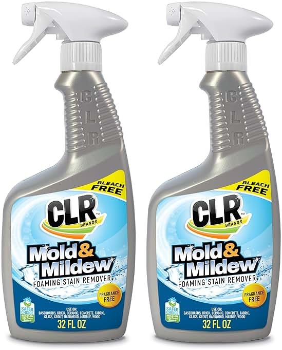 CLR Brands Mold and Mildew Stain Remover, 32 oz. Spray Bottle, Pack of 2, Multi-Surface Stain Remover, Works on Tile, Wood, Concrete, Glass, and More - Product Image