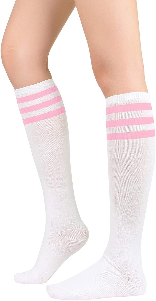 American Trends Womens Athletic Knee High Socks Outdoor Sport Thigh High Stockings Casual Stripes Tube Socks - Product Image