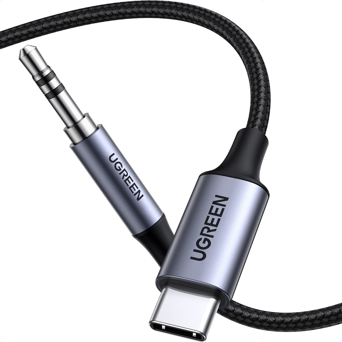 UGREEN USB C to Aux Type C to 3.5mm Audio Adapter Hi-Fi Stereo Cord Headphone Male Car Auxiliary Cable Compatible with iPhone 17 16 15 Pro Max, Galaxy S25 S26 Ultra iPad Pixel 10, Grey, 3.3FT - Product Image