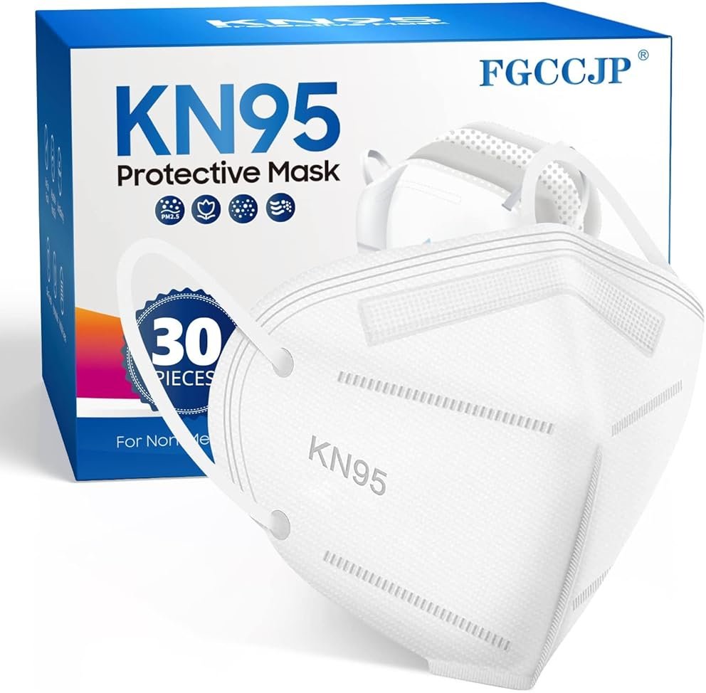 KN95 Face Mask 30pcs Disposable Face Masks Individual Packed Safety 5 Layers Breathable Cup Dust Masks Filtration>95% - Product Image