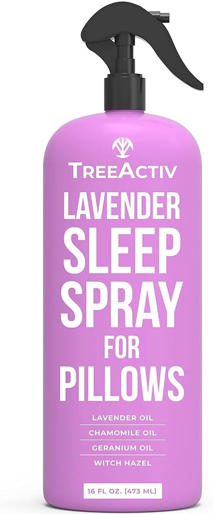 TreeActiv Sleep Spray Calming Lavender Chamomile, Soothing Witch Hazel & Lavender Pillow Spray Air Freshener for Room, Bed, Fabric, Pillows & Linen Mist for Sleeping & Relaxation, 4000+ Sprays, 16 Oz - Product Image