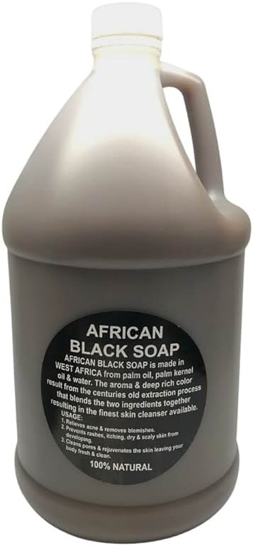 Liquid African Black Soap 1 Gallon - 100% Pure Natural Organic From Ghana | Body Wash, Face Cleanser, Hair Shampoo & Hand Soap Bulk - Product Image
