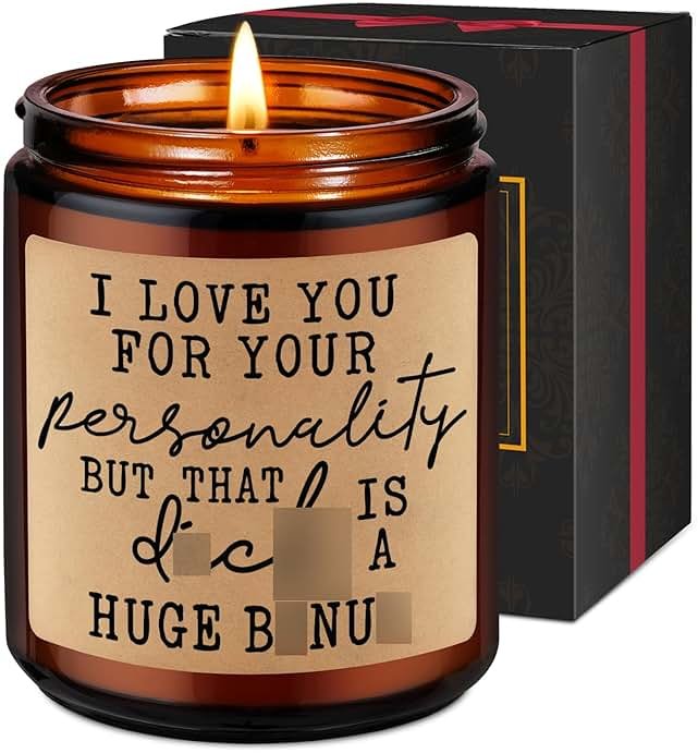 LEADO Candles for Men, Gifts for Boyfriend Fathers Day, I Love You, Husband Candle - Blue Collar Gifts for Men, BF - Funny Anniversary, Fathers Day, Birthday Ideas for Boyfriend, Husband, Fiance, Gay - Product Image