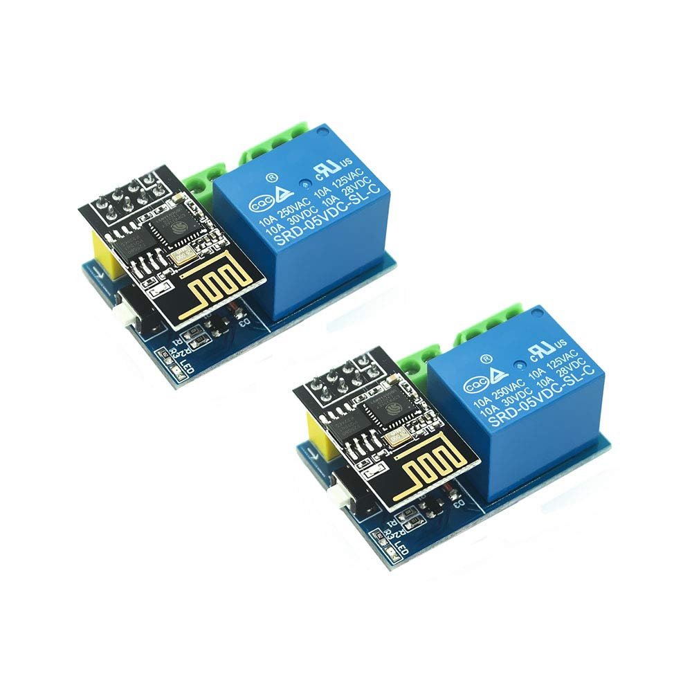 Acxico 2 pcs ESP8266 ESP-01S + 5V WiFi Relay Module Smart Home Remote Control Unlock Board - Product Image