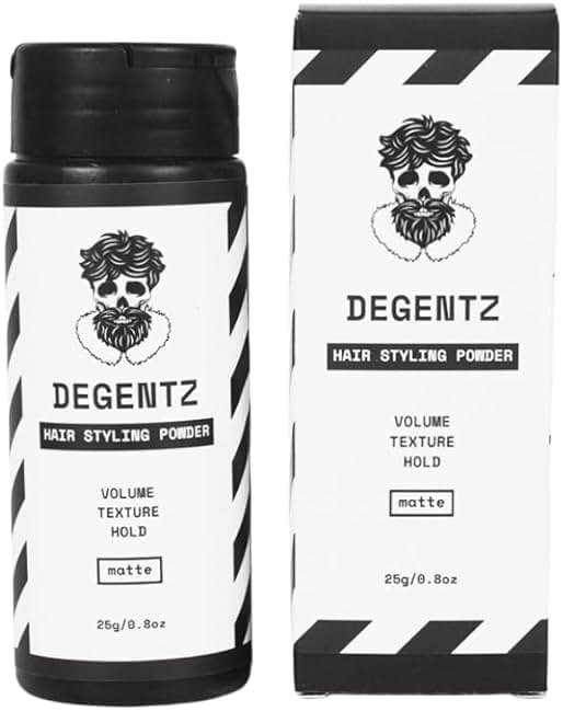 DEGENTZ King Sized Hair Styling Powder - Volumizing and Mattifying Hold (0.8oz / 25g) - Add Life and Texture without Grease - Non-Sticky, Natural Look - Product Image