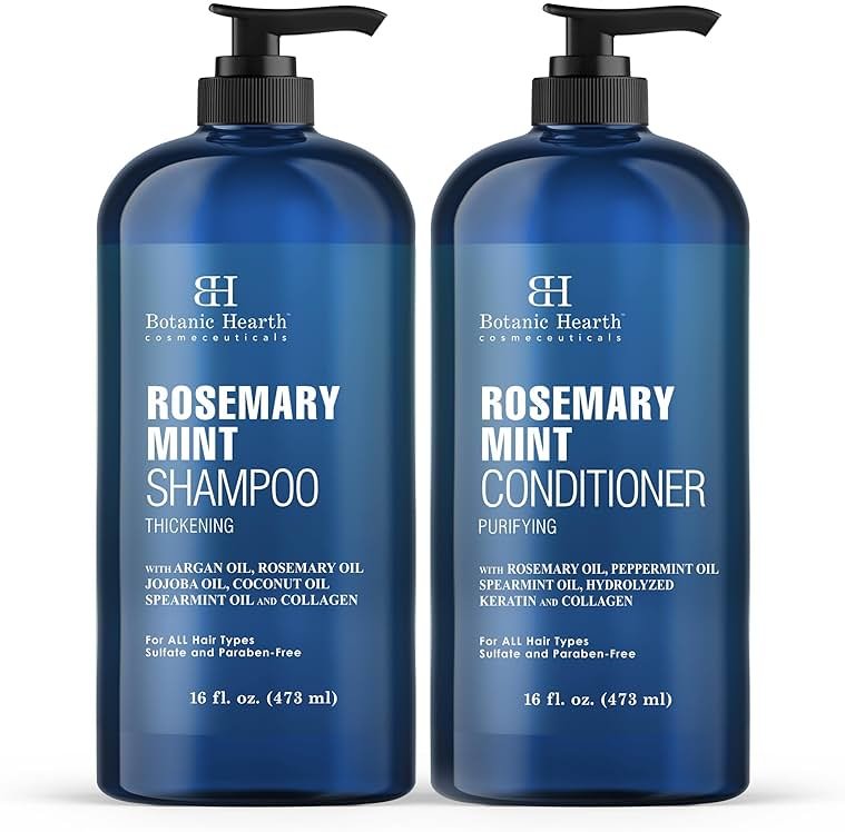 Botanic Hearth Rosemary Mint Shampoo and Conditioner Set, Thickening Formula, Promotes Hair Growth and Scalp Health Sulfate Free & Paraben Free, for Men & Women | 16 fl oz each - Product Image