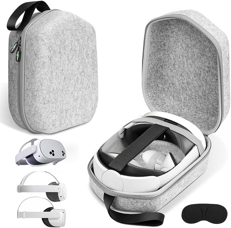 sarlar Hard Carrying Case Compatible with Meta Quest 3S/Quest 3/Oculus Quest 2/Vision Pro Official Original/Elite Strap VR Headset and Controller Accessories, Suitable for Travel and Home Storage - Product Image
