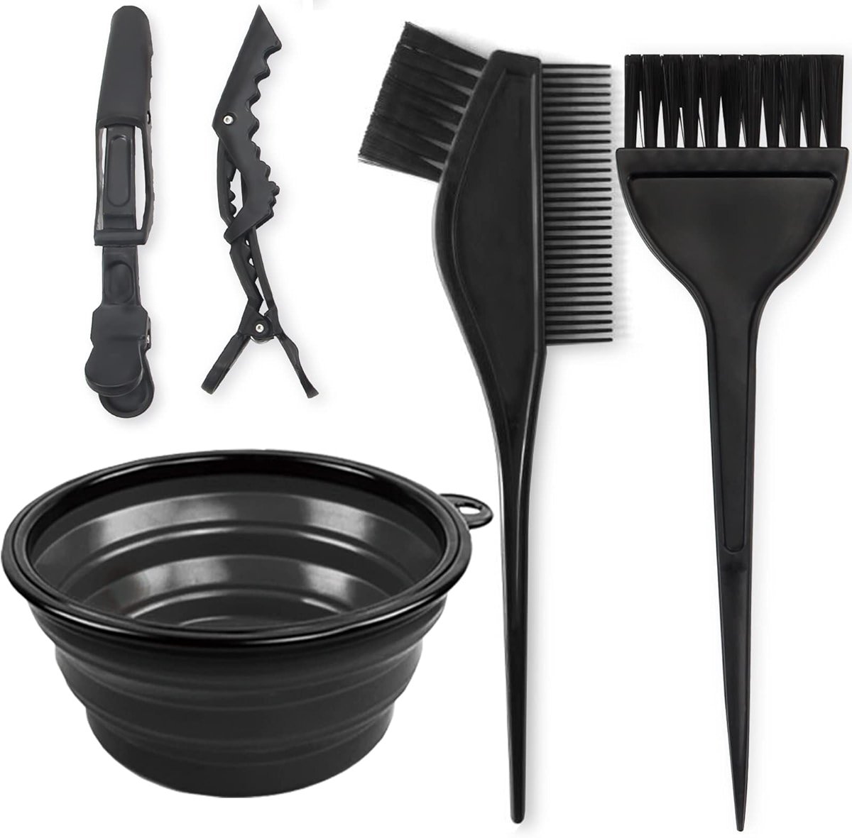 Yexixsr 5Pcs Professional Salon Hair Coloring Dyeing Kit, Hair Bleach Dit Hair Coloring Products with Hair Dye Brush, Hair Color Bowl, Hair Clips - Product Image