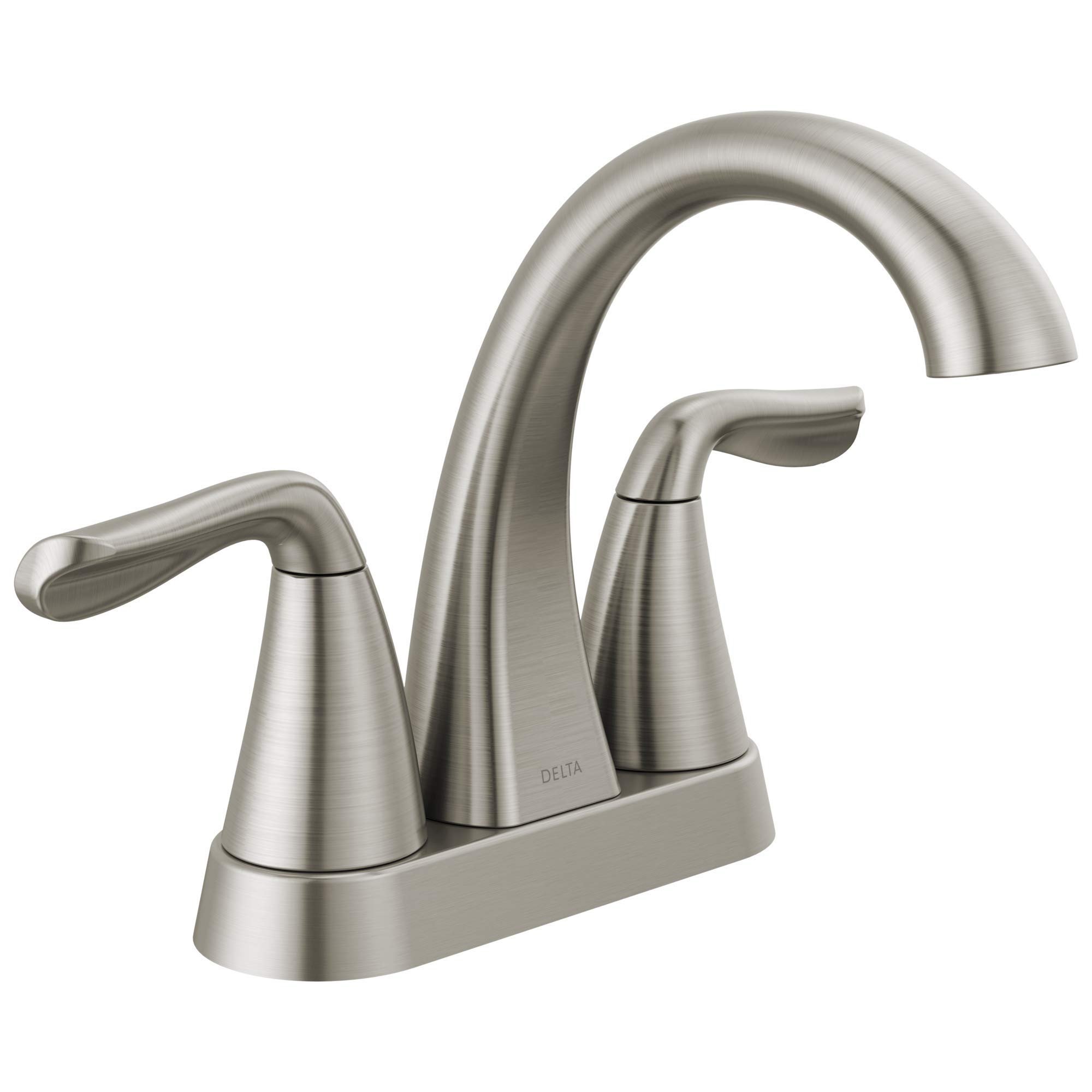 Delta Arvo Centerset Bathroom Faucet, Brushed Nickel 2-Handle Bathroom Faucet, Delta Bathroom Sink Faucet, Brushed Nickel 3-Hole Bathroom Faucet, Spotshield Stainless 25840LF-SS - Product Image
