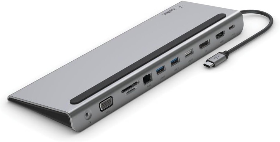 Belkin USB C Hub, 11-in-1 Multi-Port Laptop Dock with 4K HDMI, DP, VGA, USB C Docking Station with 100W Power Delivery, USB A, Gigabit Ethernet, SD, MicroSD, 3.5mm Port For MacBook Pro, Air and More - Product Image