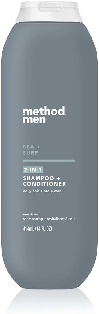 Method Men 2-in-1 Shampoo and Conditioner, Sea + Surf - Cleans and Conditions with Argan and Jojoba Oil - Made without Parabens - 14 oz - Product Image